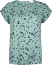 Mintgroene top met bloemen van viscose