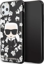 iPhone 11 Pro Max Backcase hoesje - Karl Lagerfeld - Poezen Zwart - TPU (Zacht)
