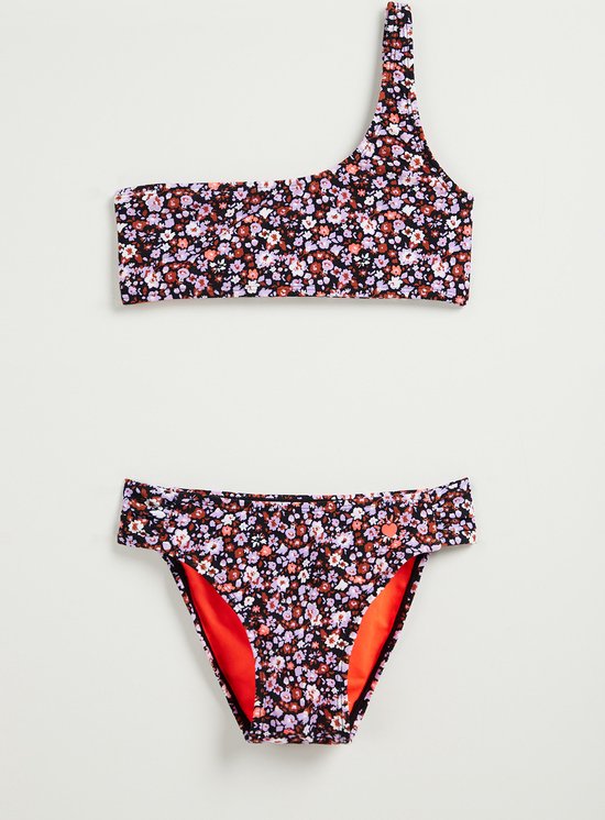 halen Stof ontgrendelen WE Fashion Meisjes one-shoulder bikini met dessin | bol.com