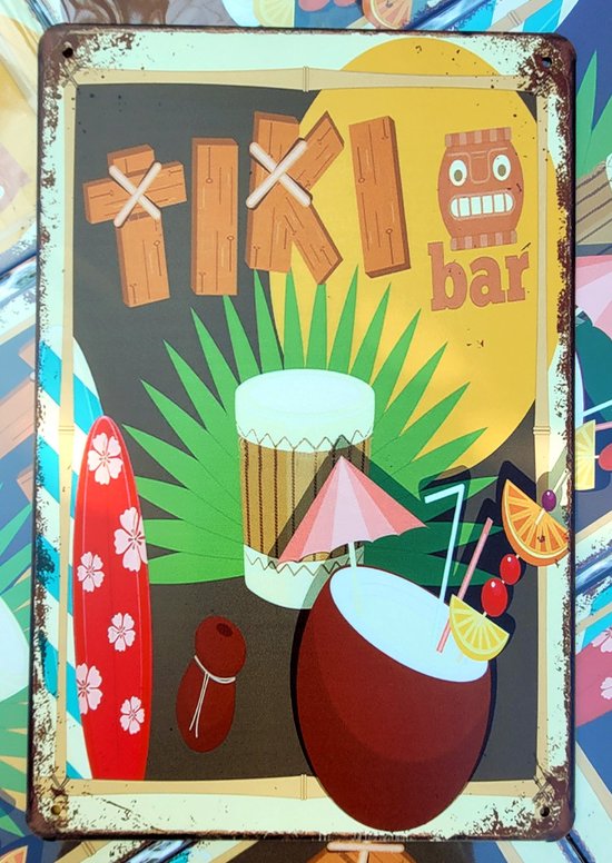 Tiki bar | wandborden metaal | 20 x 30cm