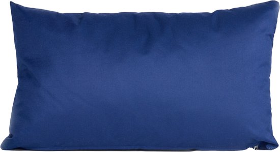 Bank/Sier kussens voor binnen en buiten in de kleur navy 30 x 50 cm - Tuin/huis kussens