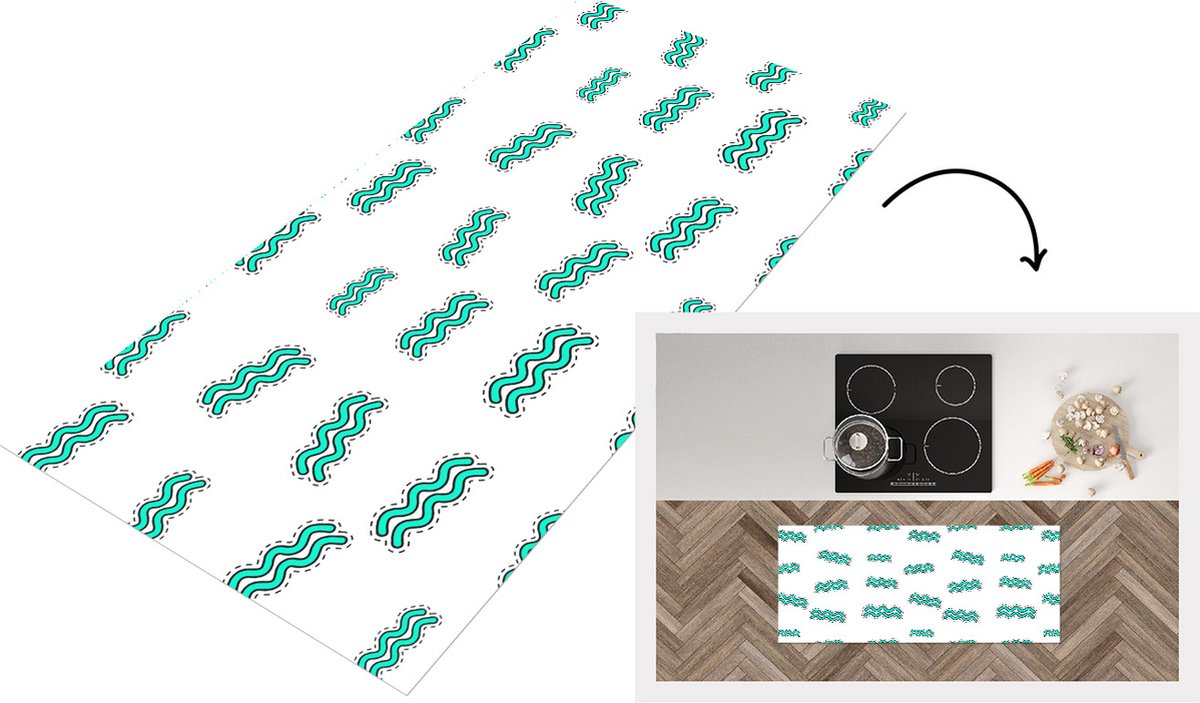 KitchenYeah Keukenloper - Loper keuken - Aquarius - Astrologie - Zodiac - Design - Keukenloper vinyl Multicolor