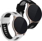 kwmobile 2x armband voor Huami Amazfit GTR (47mm) / GTR 2 / GTR 2e / GTR3 / GTR 3 Pro - Bandjes voor fitnesstracker in zwart / grijs / wit / zwart