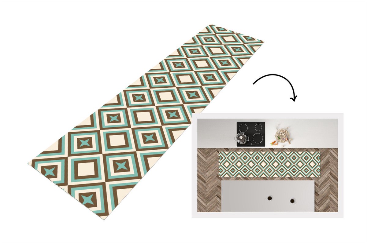 KitchenYeah Keukenloper - Loper keuken - Jaren 50 - Ster - Design - Keukenloper vinyl multicolor, foto 7