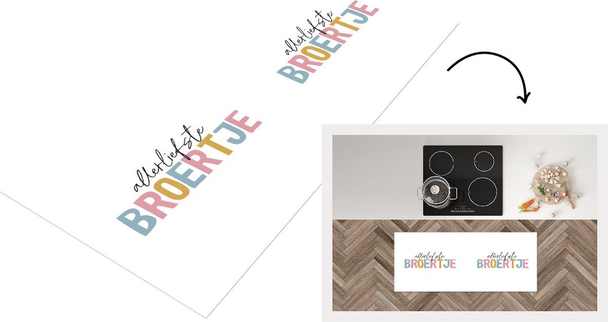 KitchenYeah Keukenloper - Loper keuken - Quotes - Allerliefste broertje - Spreuken - Broertje - 120x50 cm - Keukenloper vinyl Multicolor