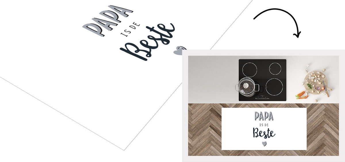 KitchenYeah Keukenloper - Loper keuken - Vaderdag - Papa cadeau - Quote - Papa is de beste - Spreuken - 120x60 cm - Keukenloper vinyl Multicolor