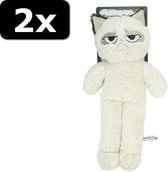 2x GRUMPY CAT FLOPPY PLUSH TOY 38CM