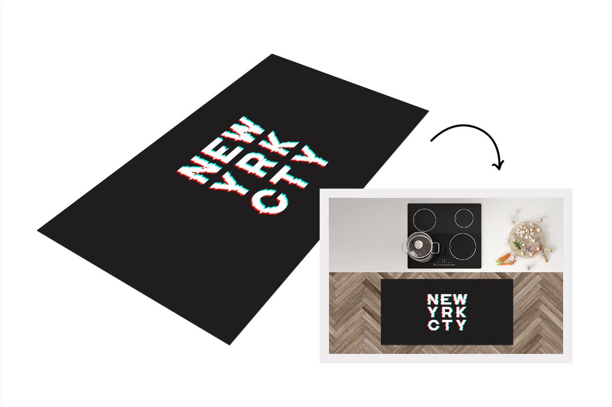 KitchenYeah Keukenloper - Loper keuken - New York - City - Wit - Keukenloper vinyl, foto 2