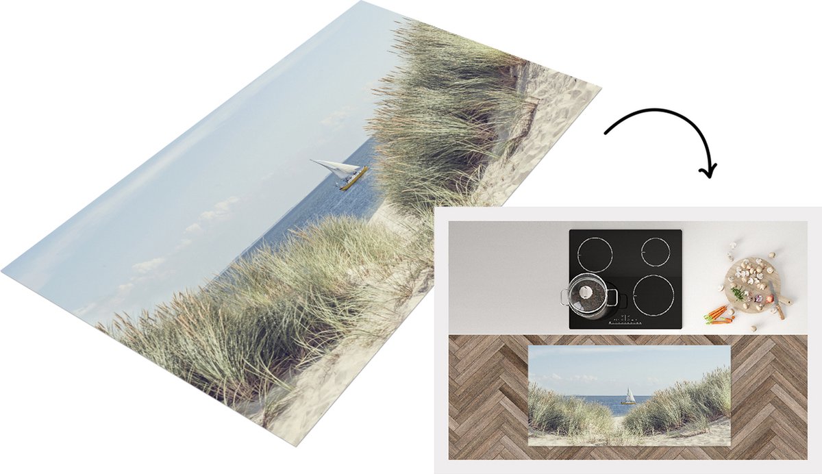 KitchenYeah Keukenloper - Loper keuken - Noordzee - Duinen - Boot - Keukenloper vinyl multicolor, foto 2