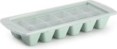 IJsblokjes/ijsklontjes maken kunststof bakje met handige afsluitdeksel mintgroen 28 x 11 cm