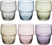 Set van 6x stuks water/sap glazen stapelbaar Rodrig 280 ml van glas - Drinkglazen - Waterglazen