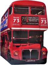 Clayre & Eef Wanddecoratie Bus 60*80 cm Rood Zwart Ijzer Route 73 Muurdecoratie Wandversiering Tekstbord