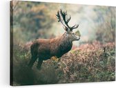Artaza Peinture sur toile Cerf dans la forêt vue de côté - 90x60 - Photo sur toile - Impression sur toile