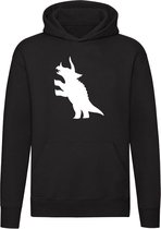 Triceratops | Unisex | Trui | Sweater | Hoodie | Capuchon | Zwart | Dino | Dinosauriërs | Beest | Jurassic | Park | World