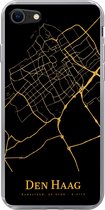 Geschikt voor iPhone 7 hoesje - Den Haag - Stadskaart - Black and gold - Siliconen Telefoonhoesje