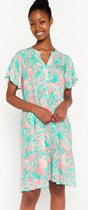 LOLALIZA Jurk met artwork - Turquoise - Maat 36