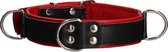 Deluxe Bondage Collar - Premium Leather - Black/Red - Maat One Size - Leash and Collars