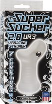 The Super Sucker 2.0 - ULTRASKYN Vibrating Stroker - Clear - Masturbators & Strokers transparent