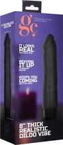 8 Inch Thick Realistic Dildo Vibe - Black - Realistic Dildos black