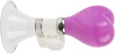 fietstoeter Posthoorn hartjes 14 cm staal wit/roze
