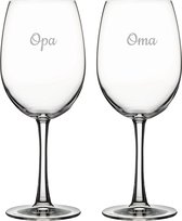 Gegraveerde Rode wijnglas 46cl Opa & Oma