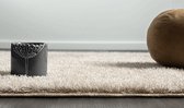 Hoogpolig Glanzend Vloerkleed Galaxy Beige-Ø 120 cm