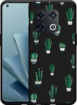 OnePlus 10 Pro Hoesje Zwart Cactus - Designed by Cazy