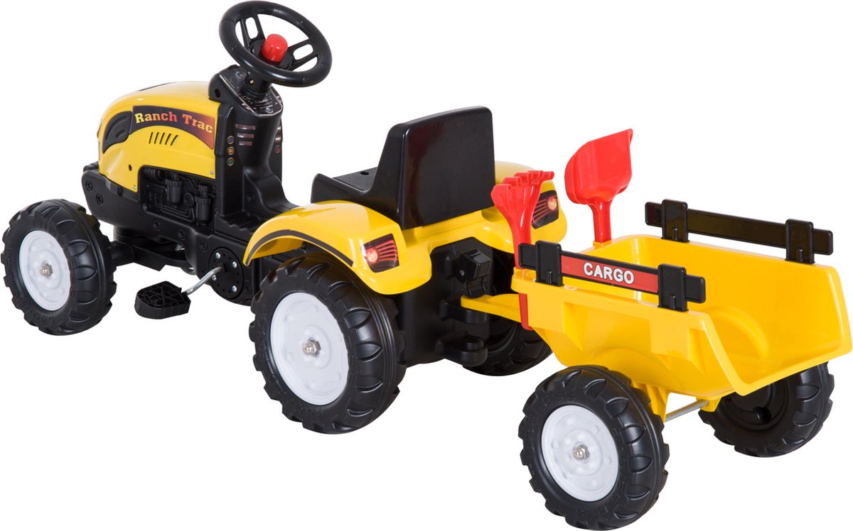 Traptractor met frontlader en aanhanger, Futura, groen, vanaf 2,5 jaar
