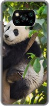 Geschikt voor Xiaomi Poco X3 Pro hoesje - Panda - Dier - Boom - Siliconen Telefoonhoesje