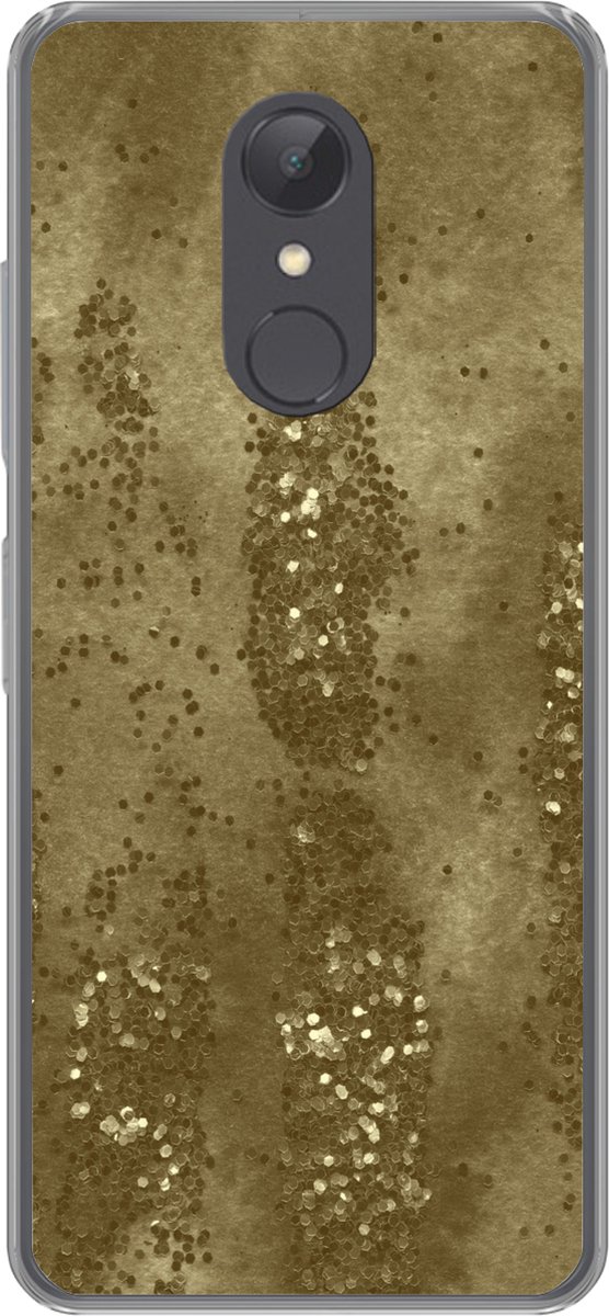 Telefoonhoesje Geschikt voor Xiaomi Geschikt voor Redmi 5 hoesje - Goud - Glitter - Structuur - Siliconen Telefoonhoesje Telefoonhoesje
