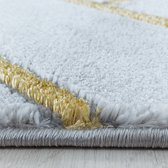 Laagpolig design vloerkleed Woonkamer vloerkleed Marble Pattern Gold Diamond Lines