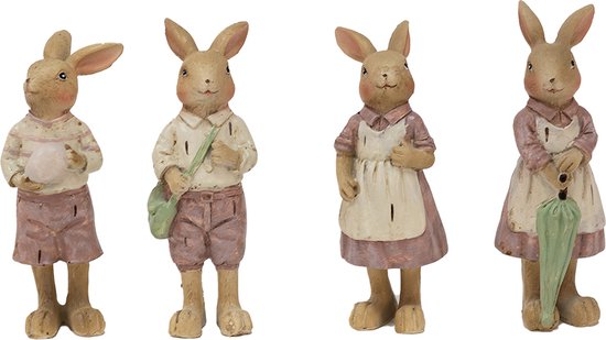 Clayre & Eef Décoration Lapin 5x4x12 cm Beige Polyrésine Figurine