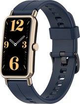 Siliconen Smartwatch bandje - Geschikt voor Huawei Watch Fit Mini siliconen bandje - donkerblauw - Strap-it Horlogeband / Polsband / Armband