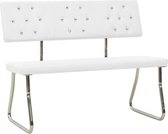 Bankje 110 cm kunstleer crèmewit