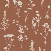 ESTAhome behang veldbloemen terracotta - 139396 - 50 x 900 cm