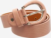 LOLALIZA Ceintuur met crocopatroon - Licht Roze - Maat 85