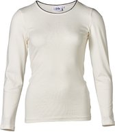 Dames shirt basic offwhite/marine accenten lange mouw | Maat S