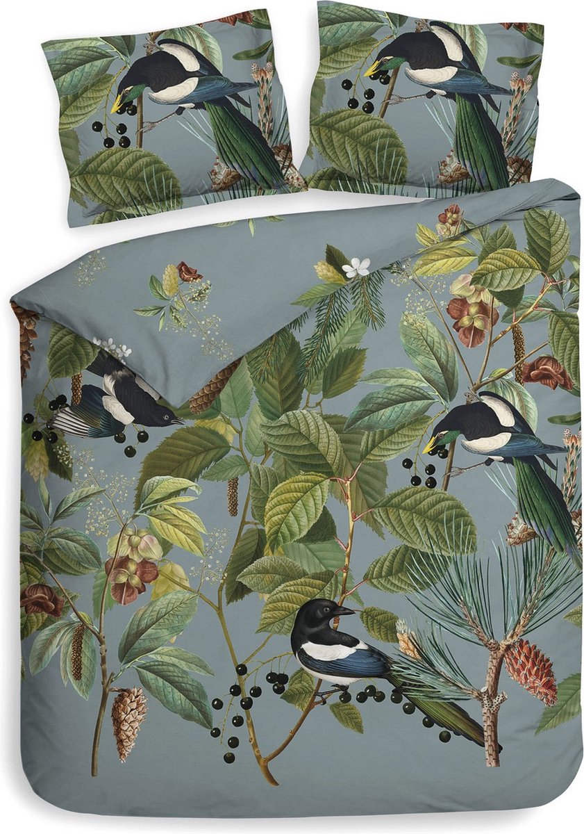 Heckett & Lane Milan Dekbedovertrek - Tweepersoons - 200x200/220cm - Katoen Satijn dekbedovertrek - Blue