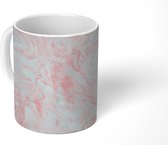 Mok - Marmer print - Roze - Wit - Patronen - Mokken - 350 ML - Beker - Uitdeelcadeautjes