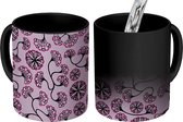 Magische Mok - Foto op Warmte Mokken - Koffiemok - Bloemen - Roze - Japan - Design - Magic Mok - Beker - 350 ML - Theemok