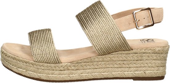 SUB55 Sandalen Touwzool Sandalen Touwzool - goudkleur - Maat 38 | bol.com
