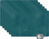 Placemat - Placemats kunststof - Verf - Turquoise - Abstract - 45x30 cm - 6 stuks - Hittebestendig - Anti-Slip - Onderlegger - Afneembaar