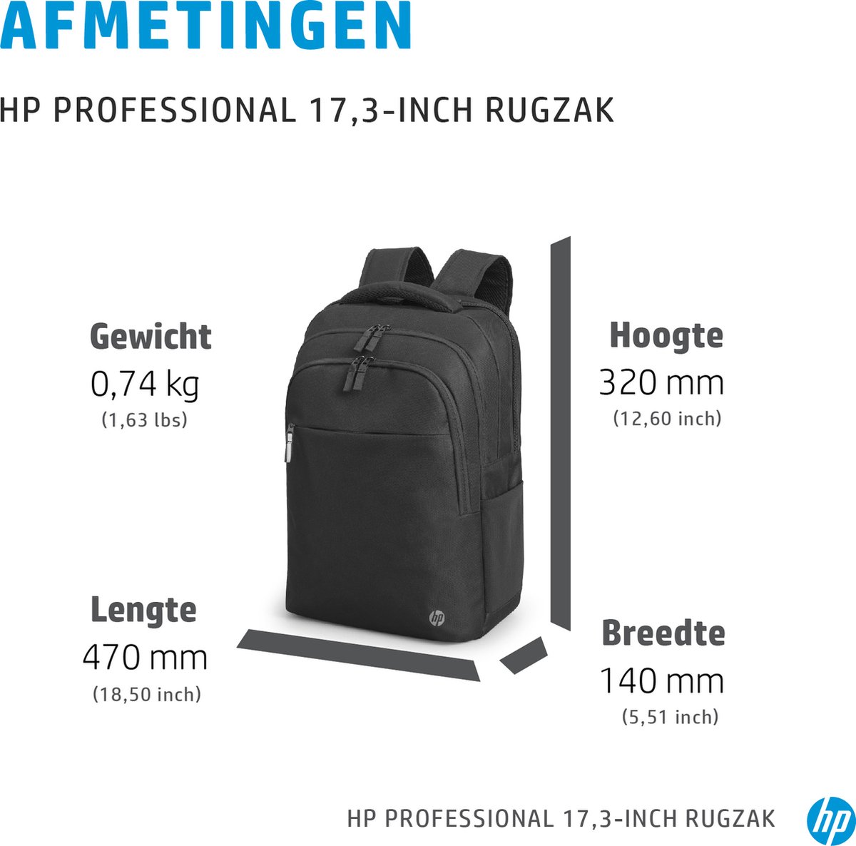 Laptop Backpack HP 500S6AA 17,3" Black | bol.com