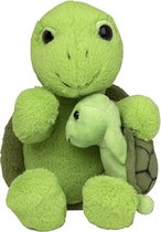 Pluche familie Schildpadden knuffels van 22 cm - Dieren speelgoed knuffels cadeau - Moeder en jong knuffeldieren