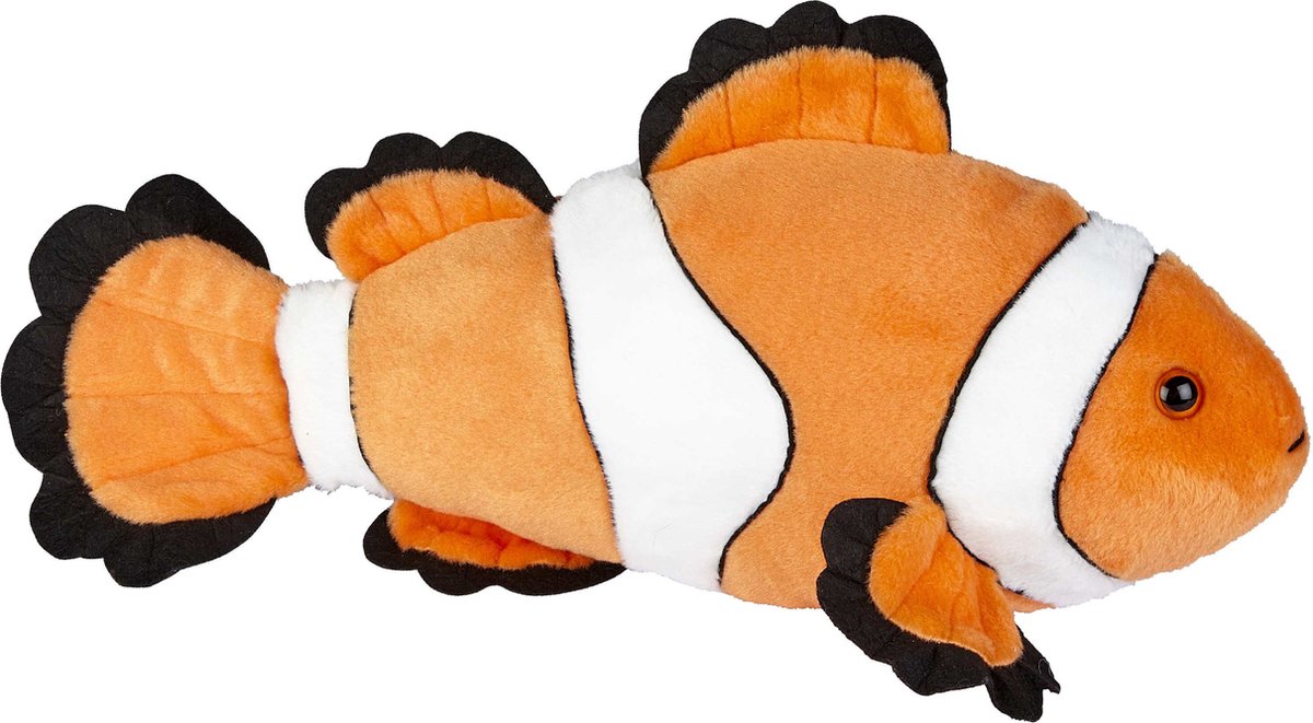 Ravensden knuffel Clownsvis - oranje/wit - 40 cm - pluche - vissen - zeedieren