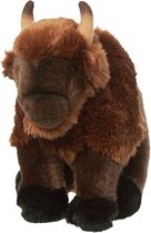 Pluche Bizon knuffel van 22 cm - Wilde dieren speelgoed knuffels cadeau