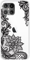 Peachy TPU henna bloemen hoesje voor iPhone 12 en iPhone 12 Pro - transparant