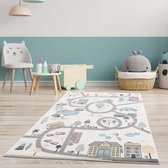 Kindertapijt Koho Straatplezier Crème Vloerkleed - 80x150cm- Kinderkamer - Babykamer - Baby - Kids - Jongens en Meisjes - Kinderen