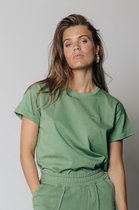 Colourful Rebel Uni T-shirt  Groen Dames - Boxy Fit - Organisch Katoen - L
