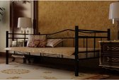 vidaXL Bed met matras metaal zwart 90x200 cm